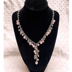 Vintage Paparazzi Heartthrob Silver Tone Necklace w/2 3/4" Extender-NEW